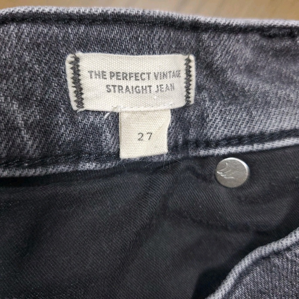 Madewell Black The Perfect Vintage Straight Jeans 27 Waist - Picture 7 of 8
